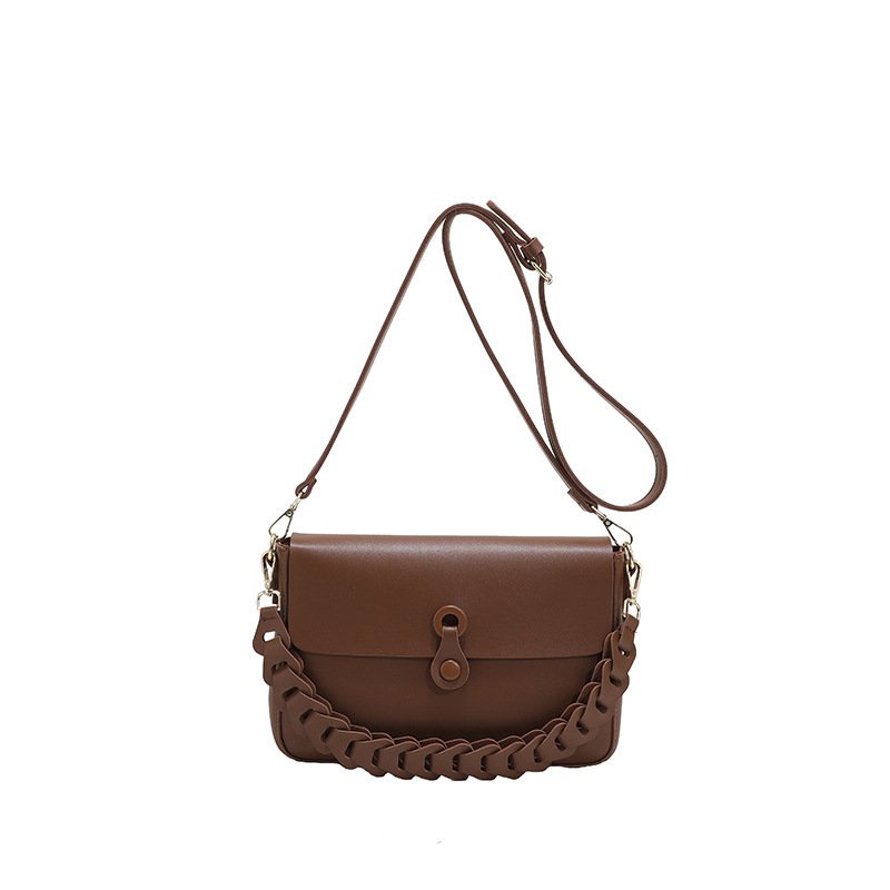 Women Shoulder Bags Woven Chain Bag Pu Leather Handbag - Image 2