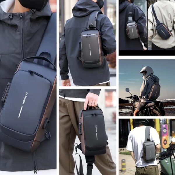 Men S Waterproof Motorcycle Chest Bag - Anti-Theft Shoulder Bag  Oxford Fabric, Multifunctional For Hiking   Outdoor Activities, Outdoor Shoulder Bag   Versatile Carryall  Durable Oxford Fabric - Image 7