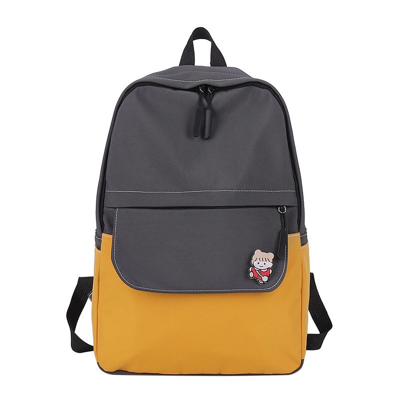 Nylon Zipper Backpacks Women Pure Color Students School Bags - Image 2