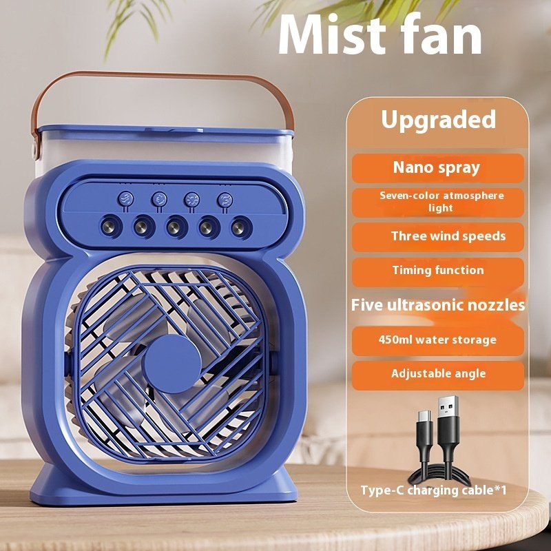 3 In 1 Portable Air Conditioner Evaporative Air Cooler LED Night Lights 3 Speeds Humidifier Fan For Home Office - Image 7