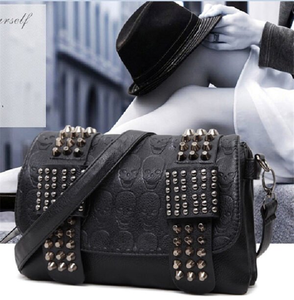 Fashion Women Black Leather Messenger Bags&wallet - Image 5