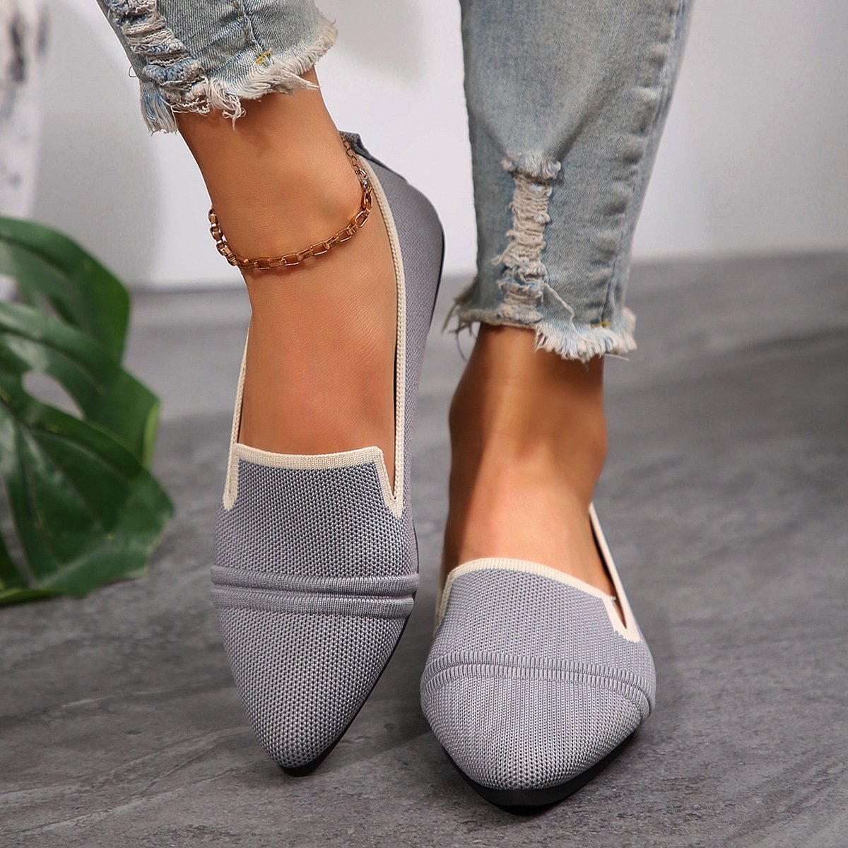 Large Size Flats Female Pointed-toe Fashion Leisure Slip On Pumps - Image 4