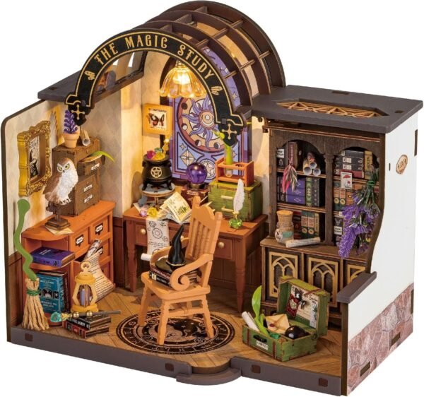 ROBOTIME DIY Miniature House Kit Magic Study Craft Model Kits DG166 - Image 8