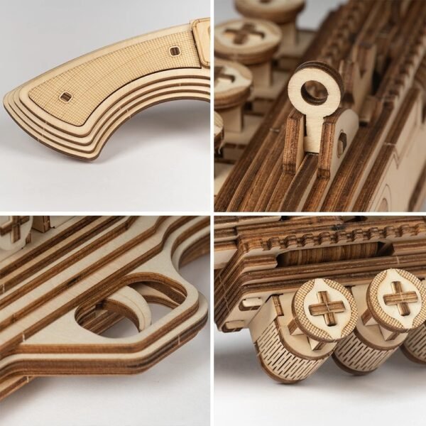 Robotime ROKR Revolver Gun Model Toys 3D Wooden Puzzle Games Crafts Gift For Children Kids Boys Birthday Christmas Gift Dropship - Image 6