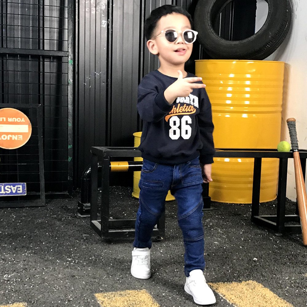 Crinkled Stretch Slim Fit Kids Trousers - Image 6