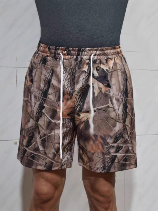 Women's Loose Casual Drawstring Branch Camouflage Printing Shorts - Image 2
