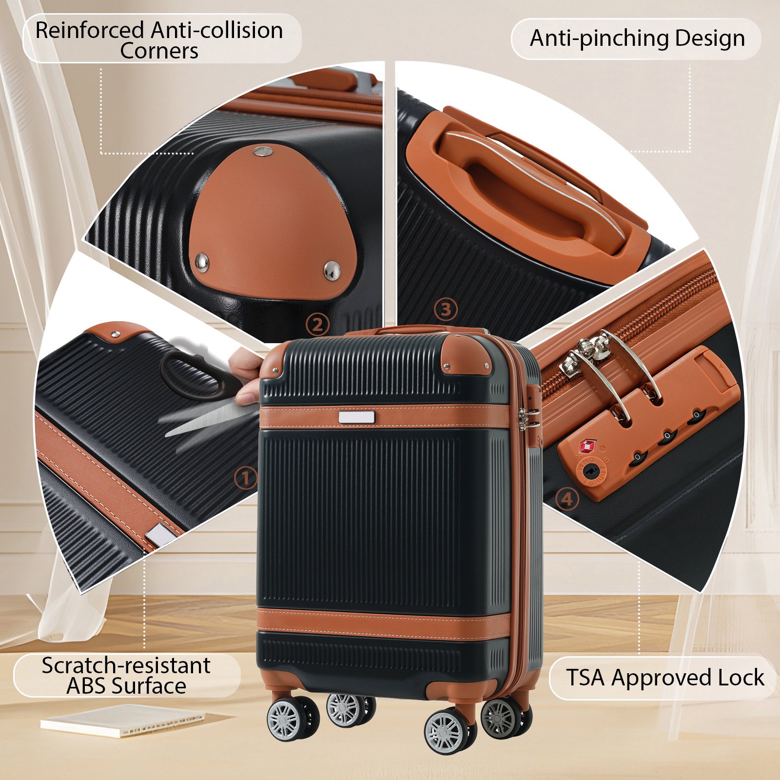 Hard Shell Luggage Set 3-piece Set - Image 5