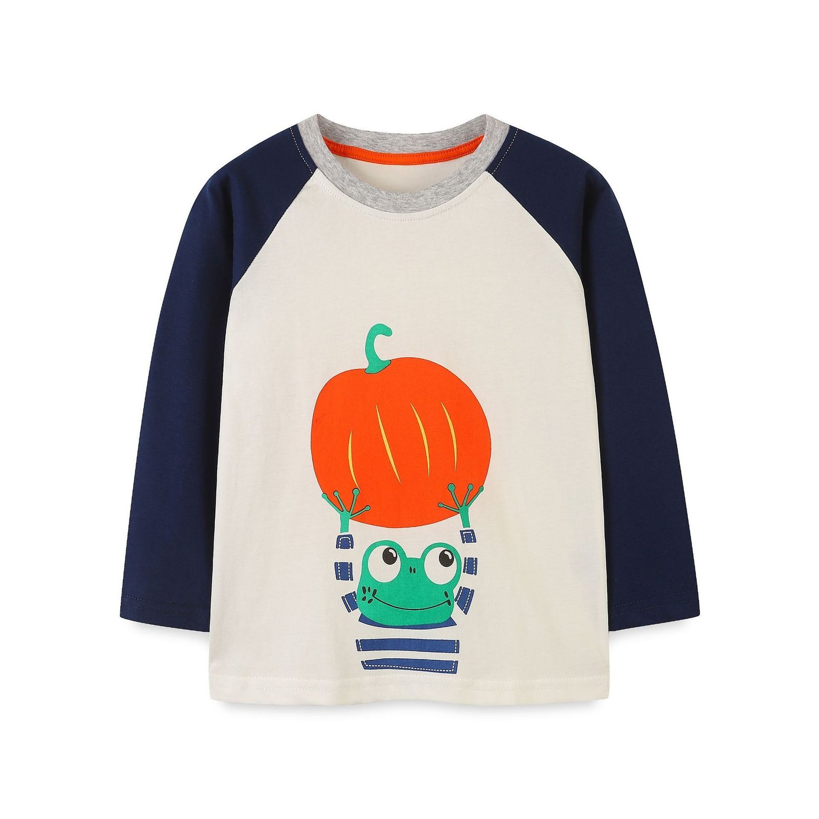 European And American Round Neck T-shirt Autumn Cartoon Halloween Pumpkin Print - Image 5