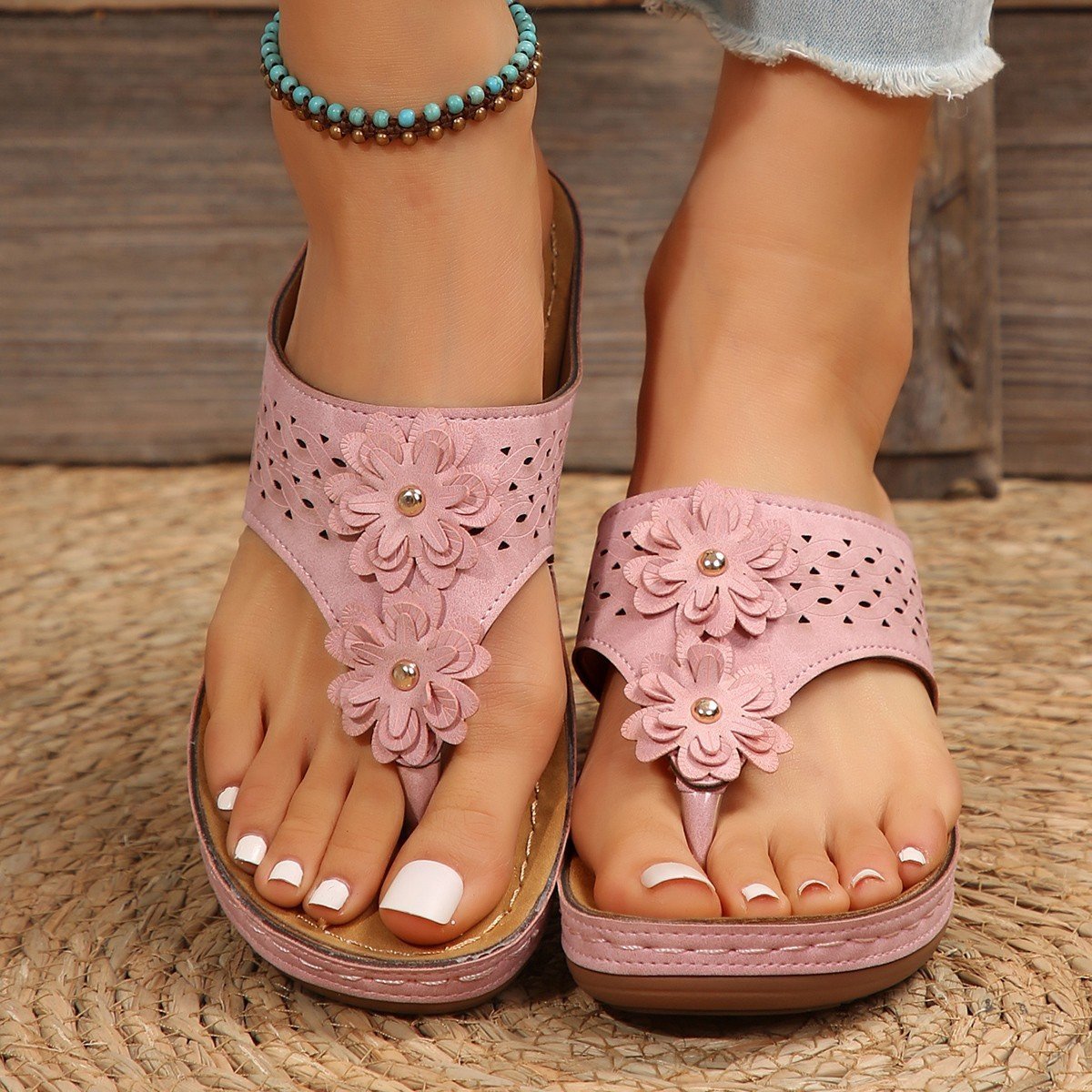 Flip-Flops Casual Wedge Platform Beach Shoes - Image 6