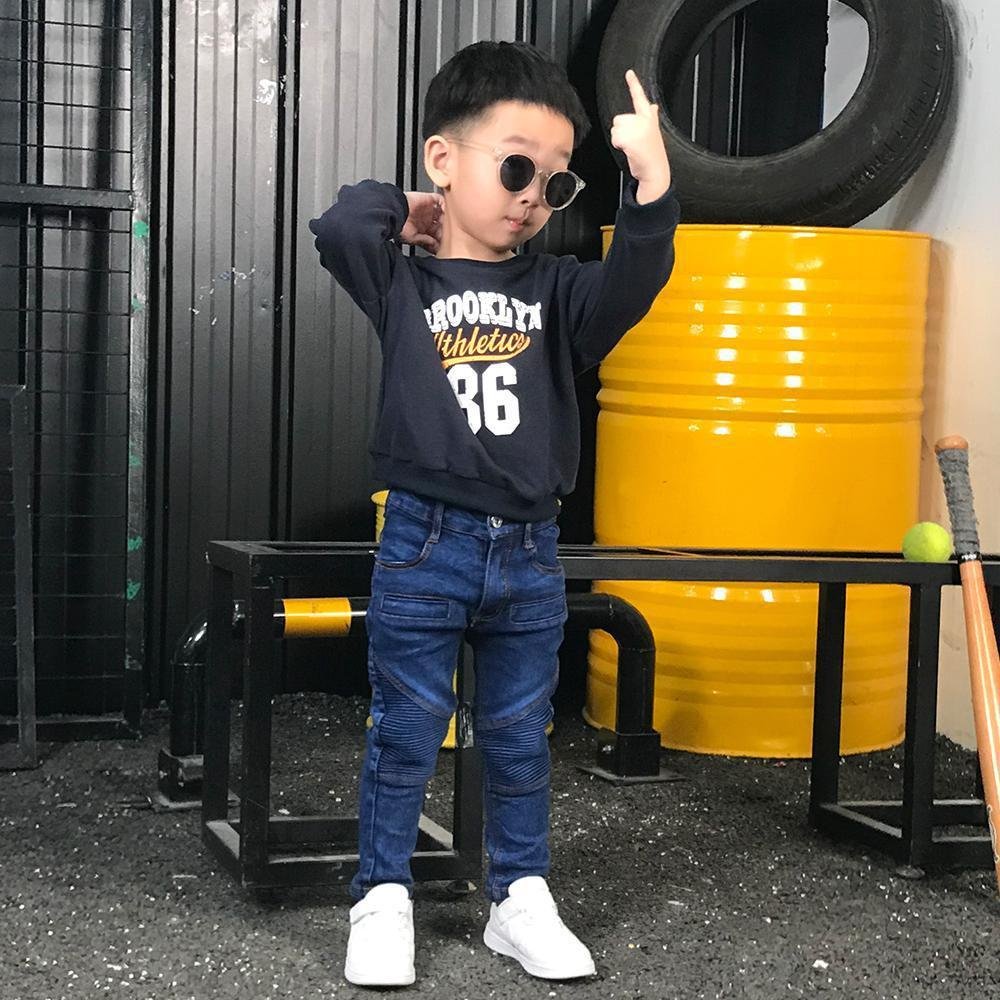 Crinkled Stretch Slim Fit Kids Trousers - Image 4