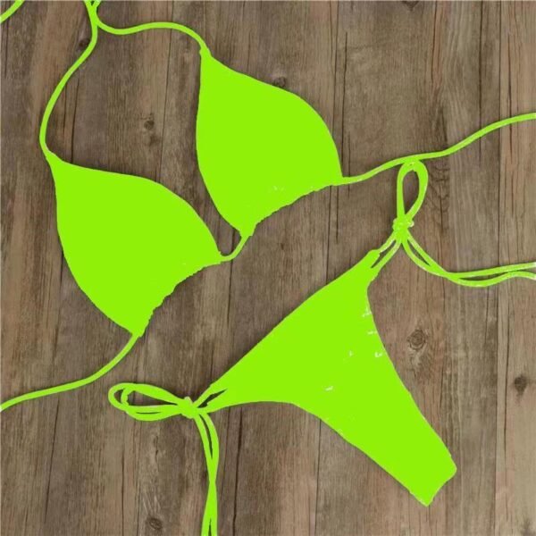 Halter Neck Tie Bikini Ladies Split Tie Swimsuit - Image 8