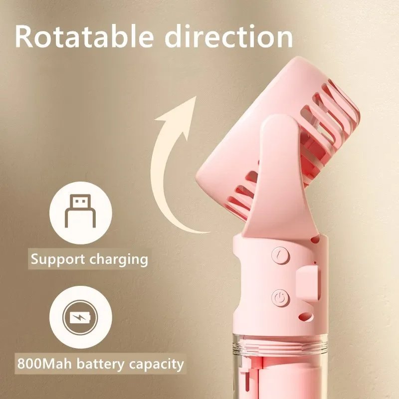 Portable Handheld Spray Fan 4-Speed Water Spray Mist Fan Summer Cooling Artifact USB Charging Summer Supplies Outdoor Mini Fan - Image 8