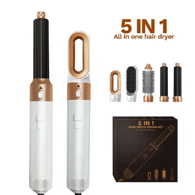 Hair Dryer 5-In-1 Electric Hair Comb Negative Ion Straight Curler Brush Blow Dryer Air Comb Removable Brush Kit Tool - Image 6